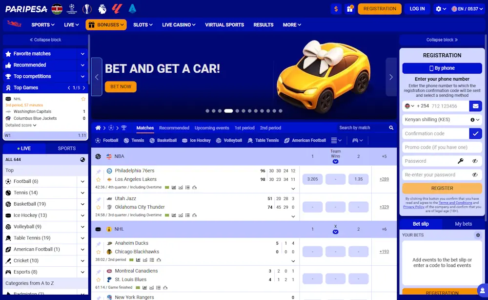 Sportpesa Casino and Sportsbook Screenshot